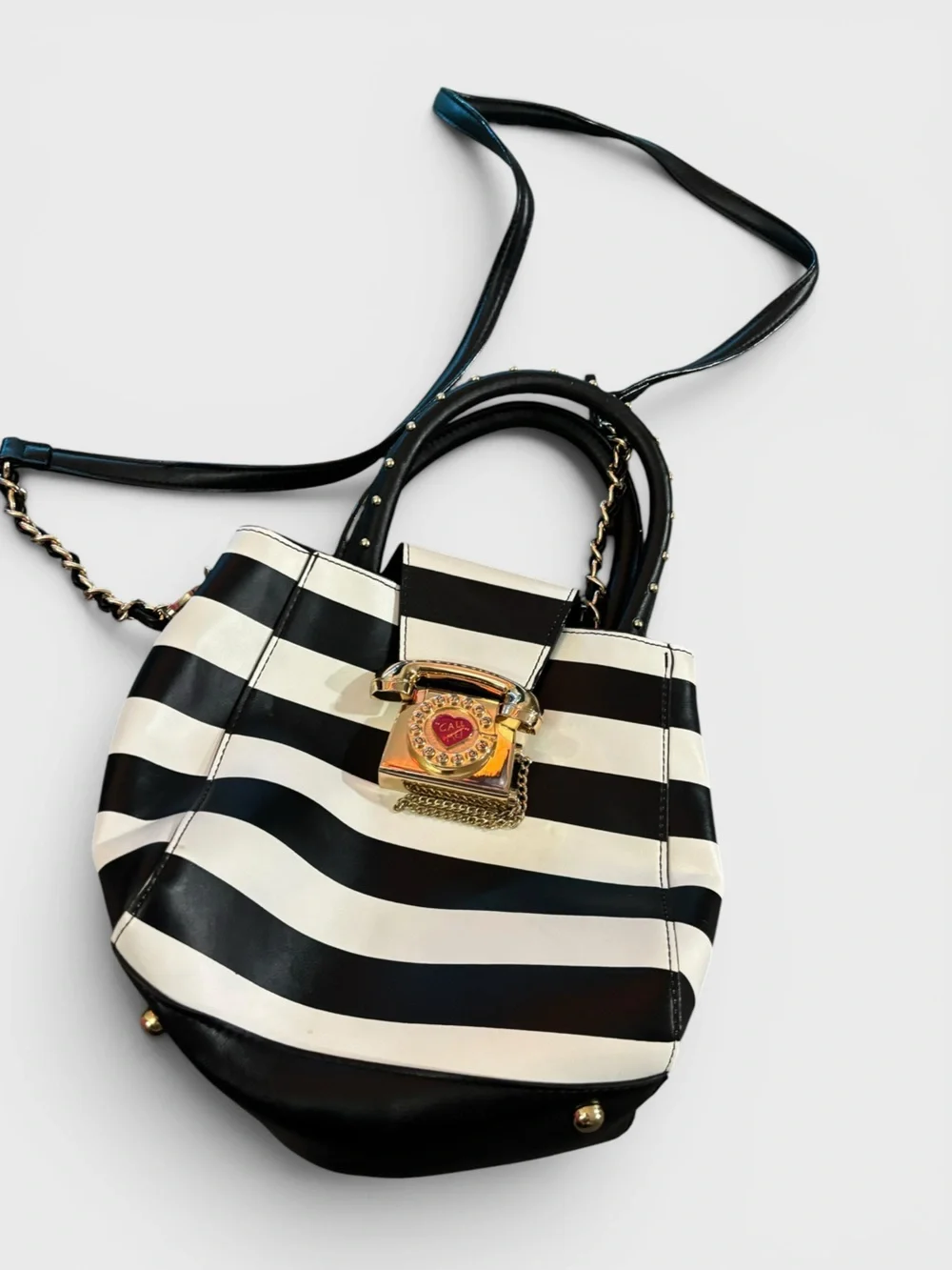 Betsey Johnson 2008 “Call Me” Mini Satchel Bag Crossbody Purse Y2K
